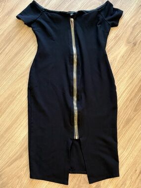 Haute Monde Black Bodycon Midi Dress – Size M